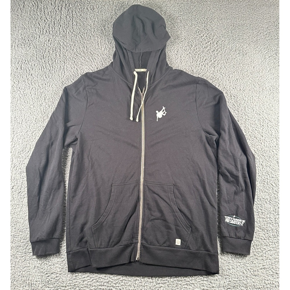 Marine Layer x Tony Hawk Hoodie Mens XL Black Full Zip Cotton Modal Made In USA - Picture 1 of 11